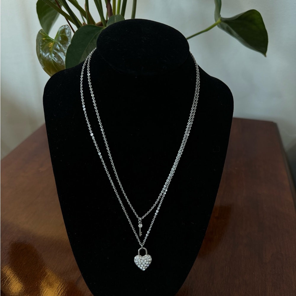 Touchstone Crystal by Swarovski - Key & Heart Necklace